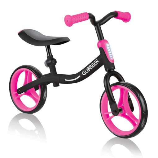 Уникално колело на Глобър за баланс в черно-розов цвят, с възможности за регулиране на седалката и кормилото