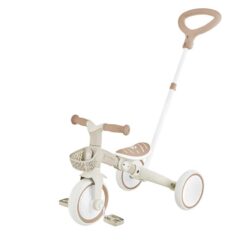 Детска триколка с родителски контрол 3 в 1 GLOBBER LEARNING TRIKE PLUS ECOLOGIC в бежов цвят