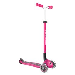 Сгъваема тротинетка с три колела за деца над 5 години Globber Master lights - розова