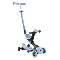 Тротинетка с родителски контрол 3 в 1 GLOBBER GO UP DELUXE LIGHTS ECOLOGIC 360° в пастелно син цвят