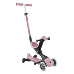 Тротинетка с родителски контрол 3 в 1 GLOBBER GO UP DELUXE LIGHTS ECOLOGIC 360° в пастелно розов цвят