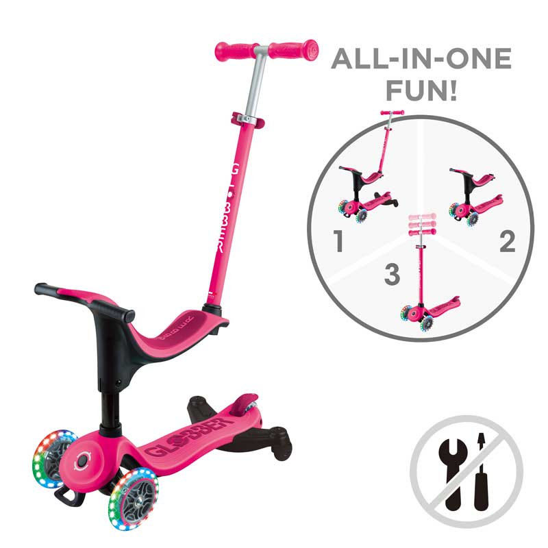 Тротинетка GLOBBER GO UP SPORTY LIGHTS 360° 4 в 1 в