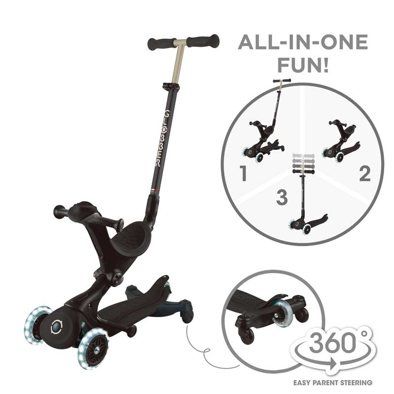 Светеща тротинетка 5 в 1 GLOBBER GO UP DELUXE LIGHTS 360